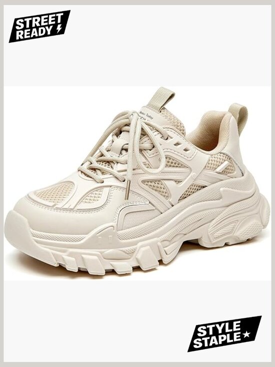 Shoes - Chunky Platform Sneakers Women Fashion Dad Shoes Casual Lace-up Walking